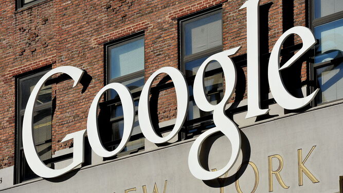 Cartel en las instalaciones de Google Nueva York.